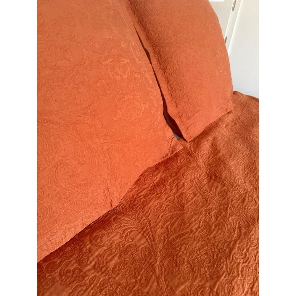 MSRP $1,800 Celso de Lemos BRAGA Egyptian Cotton Pillow and Bed Covers Caramel